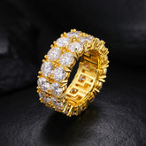 5mm Double Row Round Cut Moissanite  Eternity Ring